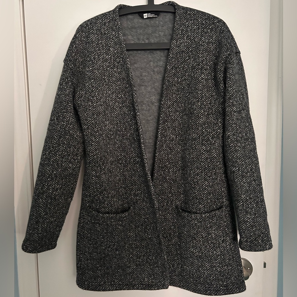 MEC Women's Black/Charcoal grey/White Fleece lined cardigan